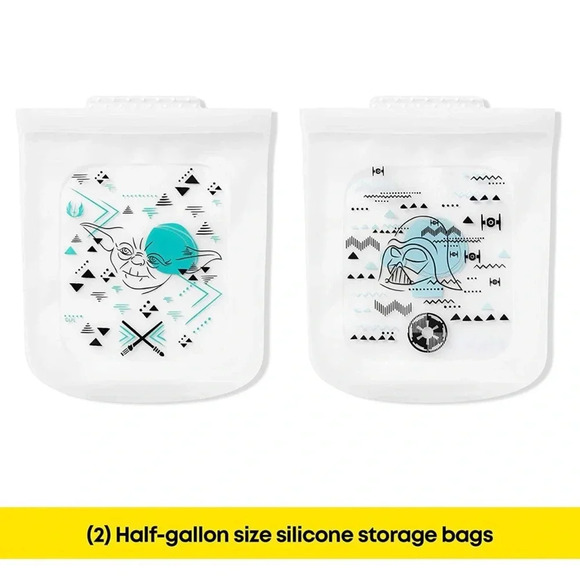 NEW Star Wars Pyrex 4pc Platinum Silicone 4-Pc Storage Bags - Picture 6 of 8